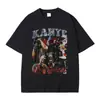 Camiseta Estampada Gráfica do Rapper Kanye West Masculina Vintage Streetwear