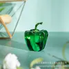 Ornamentos de cristal simulação frutas e legumes pequena pimenta verde fruta restaurante chinês enfeites de casa cereja pimentão prato de frutas atacado