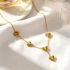 Coração de amor luxo leve ouro 18k não desbota moda alta qualidade novo corrente clavícula feminina titânio aço joia temperamento