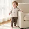 Conjunto de ropa interior térmica de lycra para niños para otoño e invierno, conjunto de dos piezas para casa para niños mayores, ropa interior sin costuras de algodón puro
