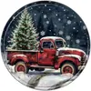 Navidad Estilo Americano Retro Lata Redonda Placa de Aluminio Pintura Señal Bar Granja Rústica Fuente de Comercio Exterior Señal Decorativa Colgante