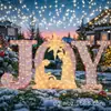 Escena de Belén Iluminada Grande Preensamblada Decoración Festiva para Jardín para Pared, Jardín, Patio y Porche