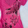 Aliexpress Europeo y Americano Nuevo Estilo Camiseta de Mujer Y2K Ajustada Top Estampado Top Tubo Moda Chica Atrevida Estilo Retro Ropa de Mujer Al por Mayor