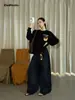 Idealteam Jeans de algodón estilo vintage extragrandes de tiro bajo para mujer 91278