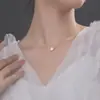 Collar de Plata de Ley S999 con Forma de Corazón para Mujer Estilo K Pequeño Fresco y Dulce Corazón de Diamante Cadena de Caja Joyería de Cuello para Dama Venta al por Mayor