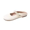 Sandalias de Verano para Mujer Estilo Francés 2026 Planas de Punta Cerrada Mary Jane Medias Zapatillas Zapatos Individuales Estilo Chanel Chanclas de Playa
