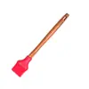 Cabo de bambu grande escova de silicone alongada escova de churrasco escova de silicone escova de cozinha ferramentas de cozimento de óleo