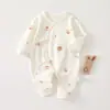 Ropa para bebés y niños Anyang, ropa para recién nacidos, mameluco de algodón puro con mariposas para todas las estaciones, mameluco unisex para bebé, conjunto de estilo monje para recién nacidos