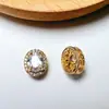 Chapado en oro de cobre microincrustado circonita redonda cuadrada flor de cuatro hojas espaciador poroso cuentas material para pulsera de perlas de doble fila hecho a mano