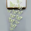 Decoración de mariposa de papel con simulación tridimensional 3D, accesorios de joyería de mariposa hueca tridimensional con textura metálica, pegatinas de pared para el hogar al por mayor