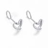 Pendientes de 99 Chapados en Plata Grabados para Mujer, Tachuelas de Estrella, Luna y Corazón, Estilo Bosque, Protección para el Agujero de la Oreja, Antiembozo, Forma de Corazón con Lazo