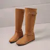 Botas femininas de cano médio estilo coreano para emagrecer, moda outono retrô, fivela de cinto versátil, moda 2026