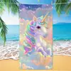 Comercio Exterior Transfronterizo Nuevo Animal Caballo Arcoíris Toalla de Playa Microfibra Toalla de Playa Venta al por Mayor Secado Rápido Absorbente Toalla de Baño