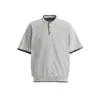 Camiseta Unisex Casual Holgada de Manga Corta Cosida a Mano de Alta Gama Estilo Retro Americano 2026 Verano Camiseta con Cuello de Solapa Marca de Tendencia
