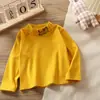 Top individual de terciopelo elástico cálido para niños y niñas, manga larga, cuello alto, camiseta interior, otoño e invierno, moda, venta al por mayor
