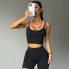 Traje Deportivo de Nuevo Estilo Europeo y Americano para Mujer, Sujetador Push-Up Transpirable sin Espalda, Camisola de Yoga, Ropa de Yoga de Contraste Blanco y Negro