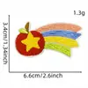 Nuevas Pegatinas de Tela Bordadas Serie Manzana Roja de Dibujos Animados Nuevos Accesorios para Ropa Pegatinas Bordadas de Frutas para Computadora en Stock