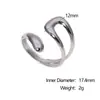Moda Europea y Americana Anillo Geométrico Hueco Simple de Acero Inoxidable Tendencia Personalizada para Mujer Anillo de Acero de Titanio Abierto Ajustable