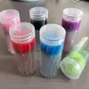 Cepillo para Pestañas Embotellado de Nuevo Producto Transfronterizo Varilla de Cristal Cepillo Espiral Herramienta de Cepillo para Pestañas Postizas de Color