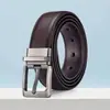 Cinturón de Cuero Genuino para Hombre, Moderno, Sencillo y Versátil, con Hebilla Giratoria de Pin de Alta Gama, Cinturón de Piel de Vaca de 3.5 cm para Hombre, Estilo Coreano