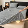 Sábana Bajera de Terciopelo Solar Cálido Jacquard de Lujo Ligero Juego de Sábanas de Cama de Terciopelo Plus de Invierno Protector de Colchón Cubierta Completa de una Pieza Lavable a Máquina