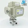 Válvula de bola con abrazadera eléctrica VEAPON, de grado alimenticio, sanitaria, de paso directo, de acero inoxidable, de dos vías, de carga rápida eléctrica.