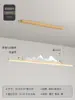 Nuevo Candil de Restaurante Estilo Chino Larga Madera Grano Estilo Chino Zen Simple Barra Estudio Paisaje Sala de Té Mesa de Té Lámparas