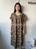 Vestido de Algodón y Seda para Mujer, Verano Manga Corta, Moderno y Elegante, Dobladillo Ancho Camisón, Estilo Mamá Joven, Modelo 2025