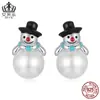 Pendientes Navideños de Invierno Avale S925 Pendientes de Papá Noel y Reno Pendientes de Joyería Accesorios al por Mayor para Mujer