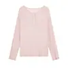Blusa Delgada de Seda con Cuello Henley para Mujer, Adelgazante, Ligeramente Transparente, Transpirable, Versátil, Casual, Protección Solar