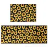Alfombrilla de Cocina de Terciopelo de Cristal de Girasol Amazon Transfronteriza Felpudo para Puerta de Entrada Felpudo Impreso Alfombra de Piso Larga de Dos Piezas
