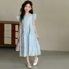 Vestido de Fada para Meninas Verão 2026 Novo Estilo Infantil Fino com Manga Bufante Vestido de Princesa para Crianças Mais Velhas