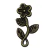 1 Peça de Pingente Charme de Liga Antiga Galvanizada Cor Verde Rosa Girassol Flor de Ameixa para Pulseira Colar Joias Acessórios de Vestuário DIY