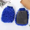 Luvas de Lavagem de Carro de Microfibra Chenille 25cm x 20cm Luvas de Lavagem Sem Arranhões Luvas de Limpeza e Secagem Aveludadas Absorventes de Dupla Face para Lavagem de Carro Limpeza Doméstica