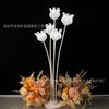 Decoração de Ornamentos de Flor de Lírio Galvanizado em Ferro para Casamento Criativo Vaso de Casamento Caminho de Flores de Lírio do Vale Branco Leitoso Luzes