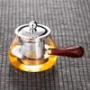 Jarra de Té de Vidrio de Borosilicato de Alta Capacidad, Resistente a Altas Temperaturas, con Filtro para Residuos de Té y Taza de Distribución Justa