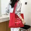 Bolso de Hombro Simple con Estampado de Letras Estilo Coreano para Mujer 2026 Verano Nuevo Bolso Tote de Tela de Nylon de Gran Capacidad de Secado Rápido