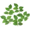 5 piezas de hojas de rosa artificiales, accesorios de hojas verdes, accesorios de flores de seda, hojas verdes para manteles individuales de bricolaje y arreglos florales de pared