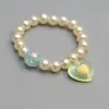 Pulsera de Perlas de Sirena para Niños Linda Estrella de Mar Color Caramelo Dibujo Animado Arcoíris Concha Joyería para Niña Pequeña Venta al Por Mayor