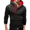 Comércio Exterior AliExpress ebay Explosões Moletom de Cor Sólida com Capuz Pulôver Zíper Lateral Cor Contrastante Casual Moletom Masculino