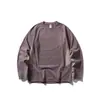 Camiseta retro básica de estilo japonés Rumeng para exteriores, con retazos, moderna, de manga larga, unisex, para otoño, corte holgado, casual y deportiva
