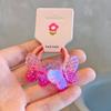Novo Anel de Cabelo Infantil de Acrílico Gradiente Super Fada Borboleta Corda de Cabelo Fofa Corda de Cabelo para Meninas Elástico Acessórios de Cabelo