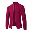 Comércio Exterior Amazon Outono e Inverno Novo Tricô Masculino Gola Alta Zíper Cardigan Tricô Jaqueta Masculina com Forro de Lã Jaqueta