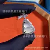 Collar de jade de calabaza pequeña de calcedonia verde hielo con colgante de ágata blanca incrustada en plata para mujer, joyería Joker de lujo ligero, venta al por mayor