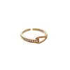 Nuevo Anillo Abierto de Diamante Flash Estilo Francés para Mujer Lujo Ligero Dulce Hueco Gotas de Agua Diario Versátil al Azar Anillo de Dedo Elegante al por Mayor