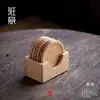 Posavasos creativo de nogal para taza de té, ceremonia del té japonesa, posavasos de aislamiento para taza de té y café, juego de posavasos de haya multiespecificación