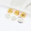 Cuentas Espaciadoras Flor de Seis Pétalos Chapadas en Oro Real de 18 Quilates que Conservan el Color con Agujeros Horizontales, Cuentas que Conservan el Color Cubiertas de Oro, Cuentas Sueltas, Accesorios para Pulseras DIY D139