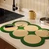 Tapete de Drenagem para Cozinha Coreana Tapete Absorvente de Diatomito para Bancada de Bar Tapete Isolante Anti-Queimadura Lugar Americano Tapete de Mesa Tapete para Secar Louça