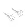 Pendientes de Nota Musical de Plata Pura S999 para Mujer, Pendientes Sencillos Estilo Coreano de Trébol de Cuatro Hojas y Hoja de Arce, Pendientes Versátiles de Estrella de Seis Puntas para Estudiantes
