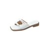 Zapatillas planas de verano con diseño de lazo, punta cuadrada, para mujer, de exterior, abiertas, estilo perezoso, sandalias de playa Amazon